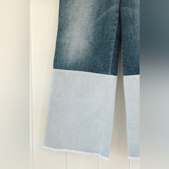 Seafarer Harry Two Tone Wide Leg Denim Italian Designer Rare Women 26 Raw Hem - Picture 7 of 12